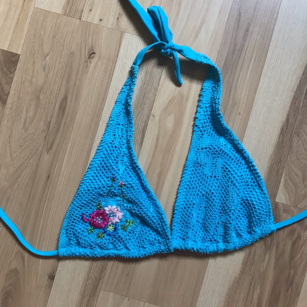 Crochet bikini top.
